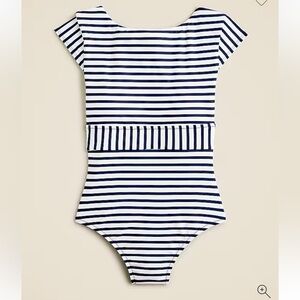 J. Crew cap-sleeve one-piece swimsuit in classic stripe Size 12